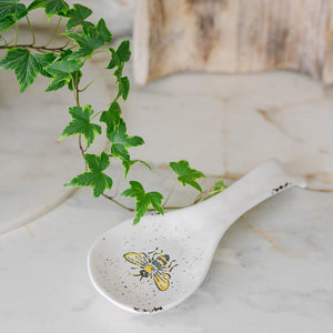Ceramic spoon holder with Sunflower and Bee