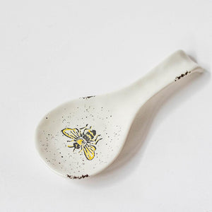 Ceramic spoon holder with Sunflower and Bee