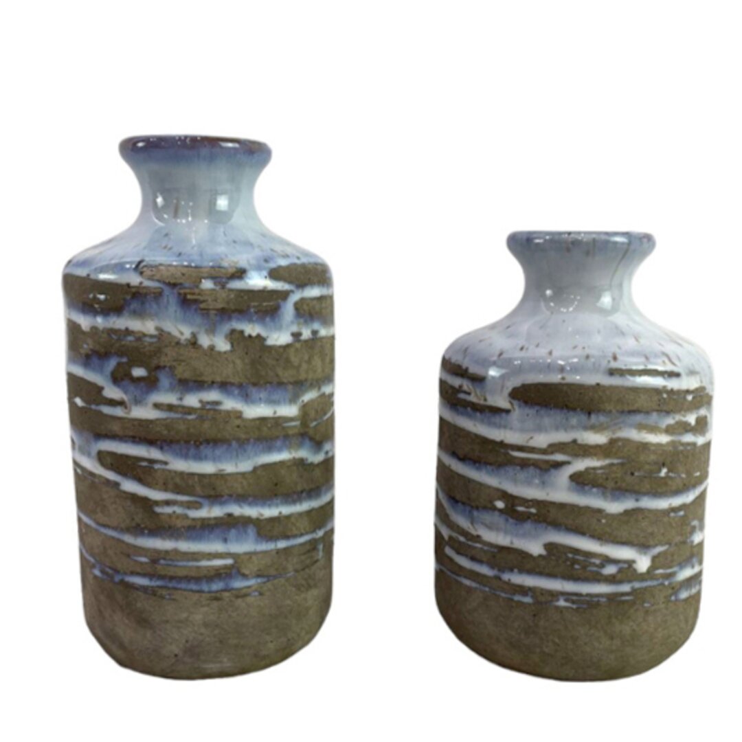 Ceramic Vases with striped print