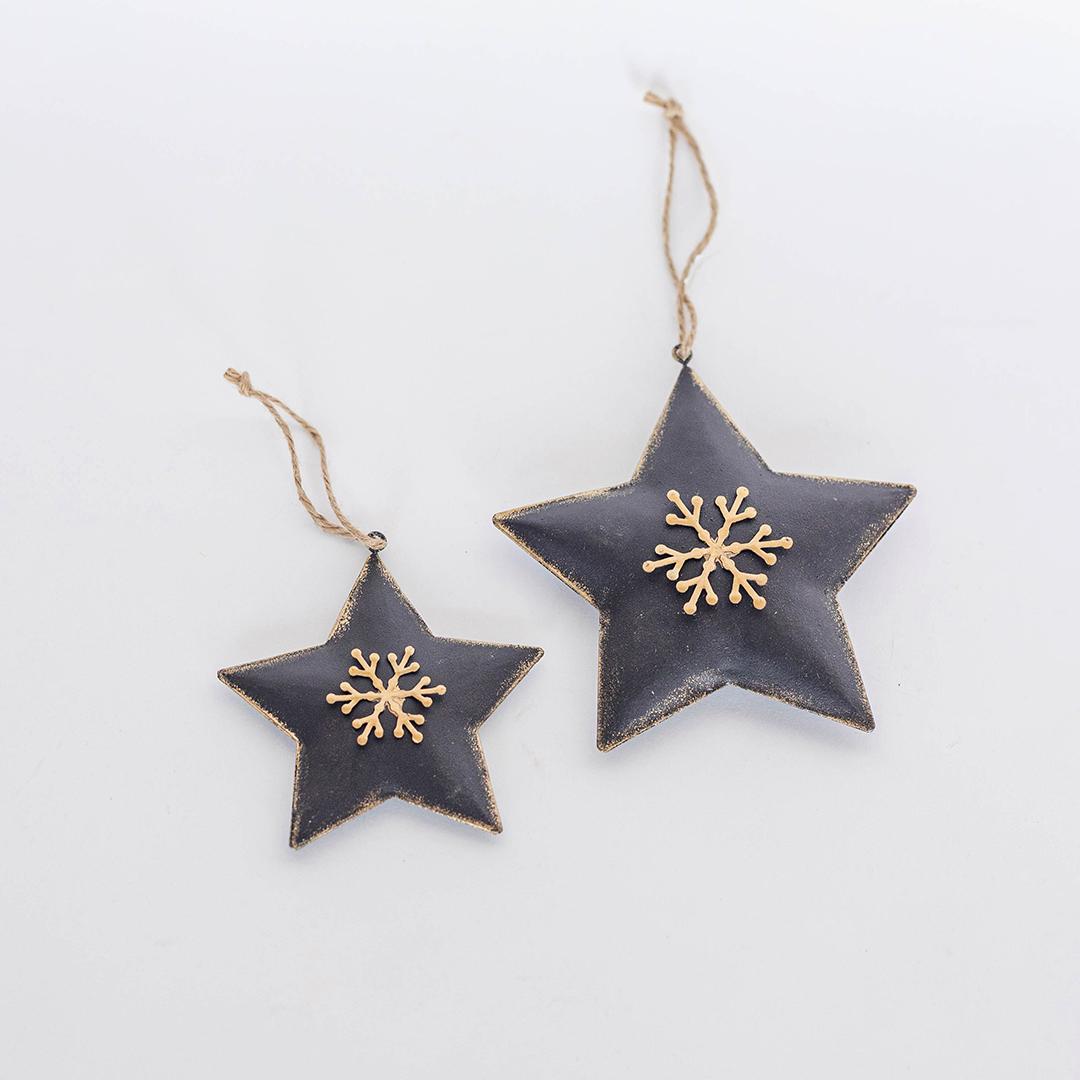 Star-shaped Christmas ornaments, Set of 2
