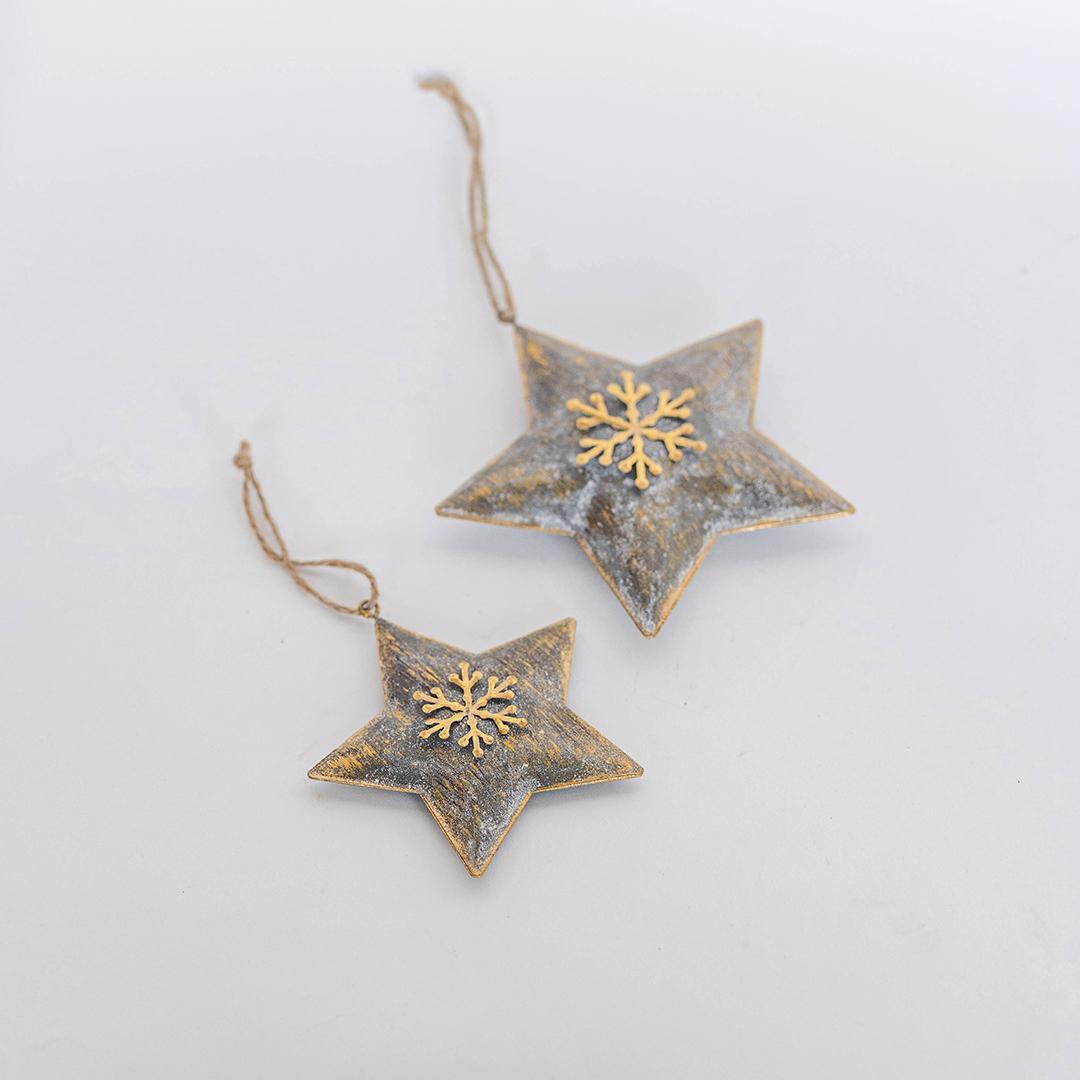 Star-shaped Christmas ornaments, Set of 2