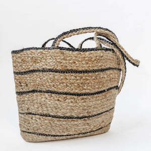 Jute Striped Handbag