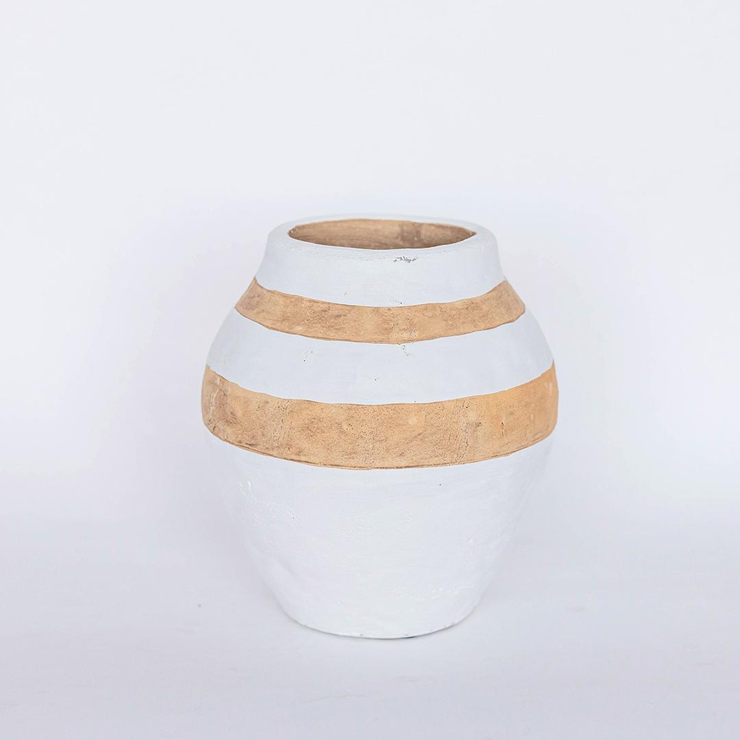 Terracota Vase with stripe