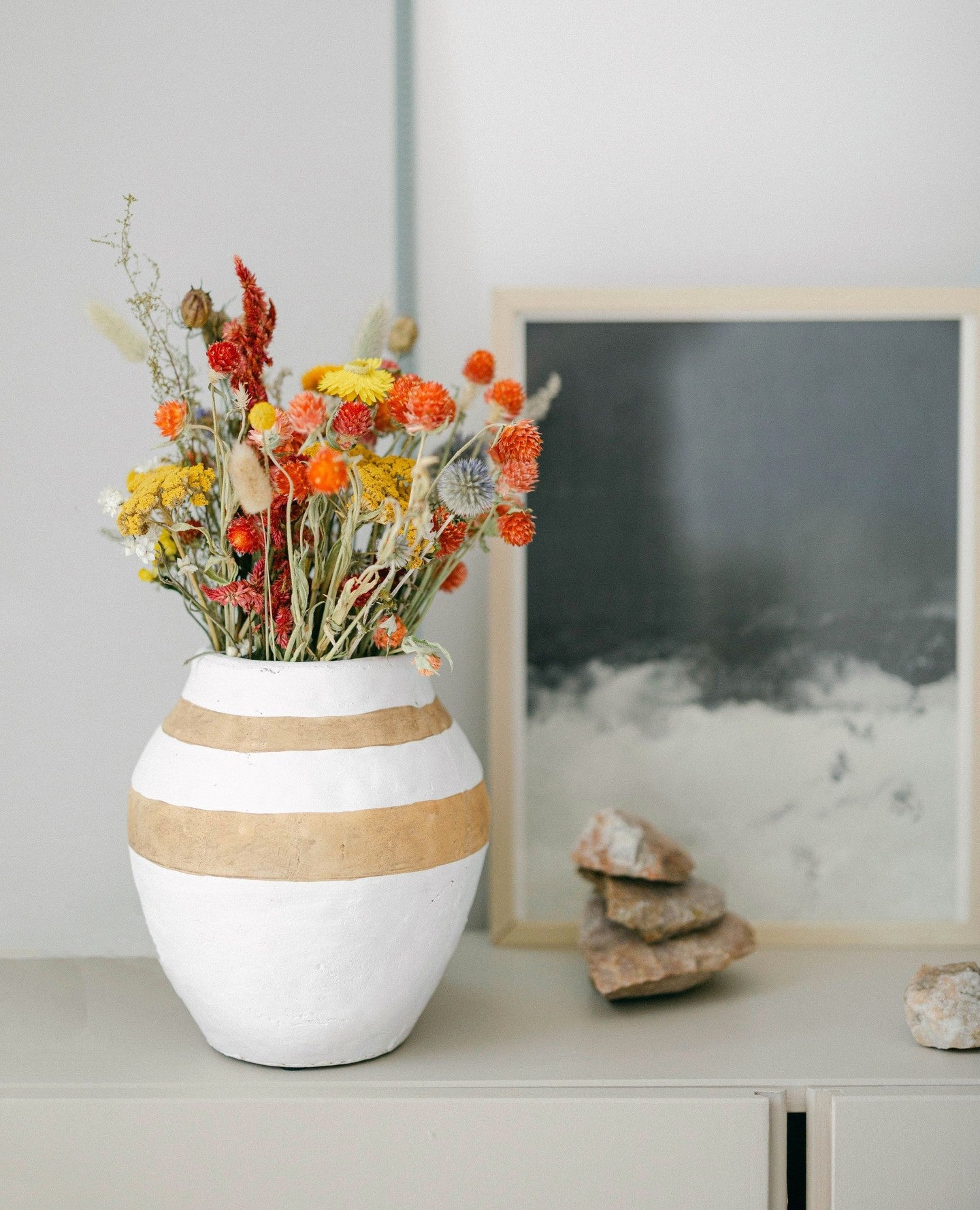 Terracota Vase with stripe