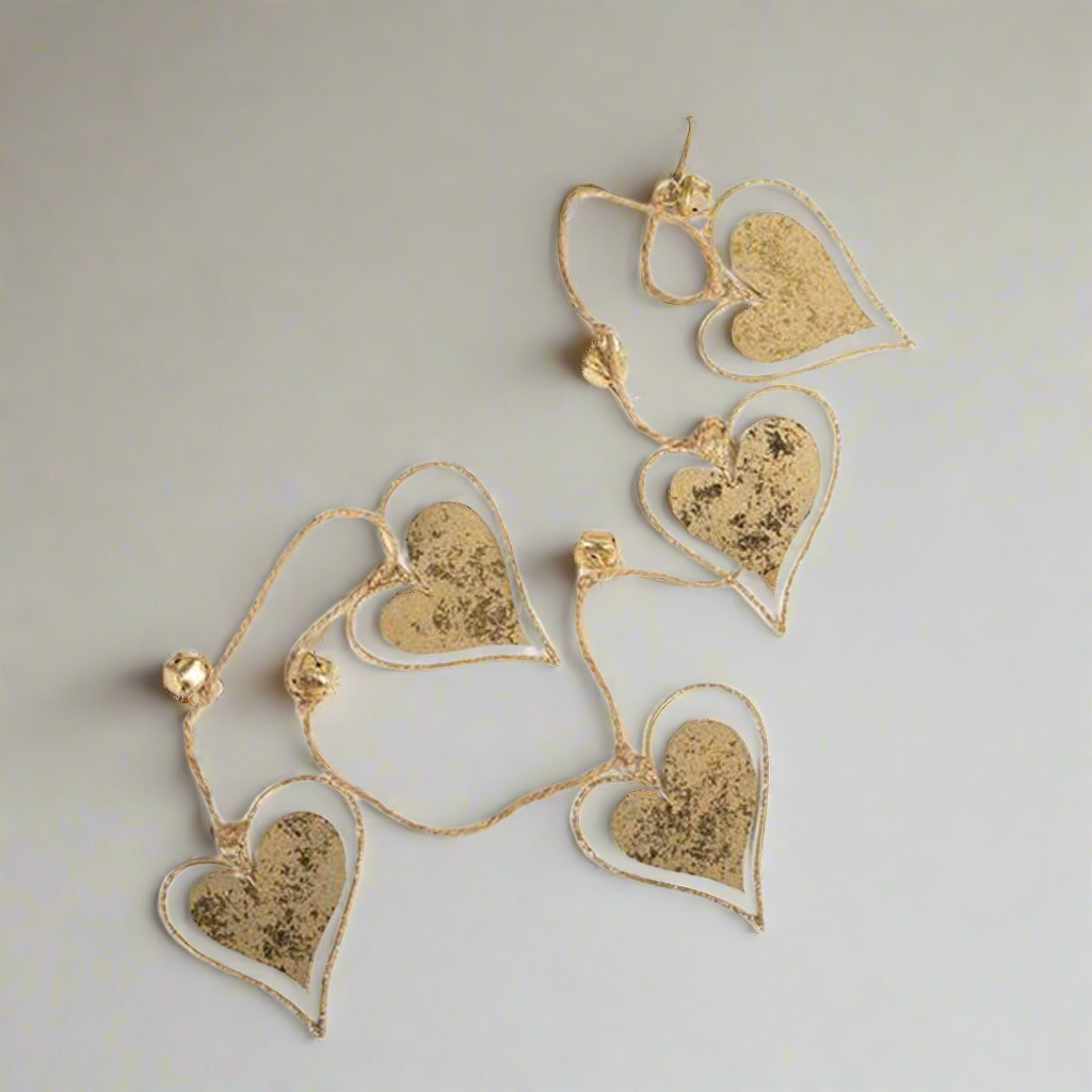 Vintage Gold hearts Garland 