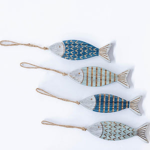 Wooden Fish Hanger, Set of 4