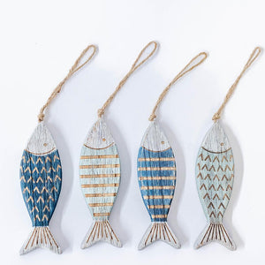 Wooden Fish Hanger, Set of 4