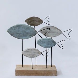 Wooden Fishes with wire tails