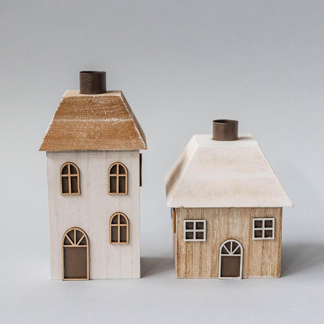 Wooden house with a metal chimney