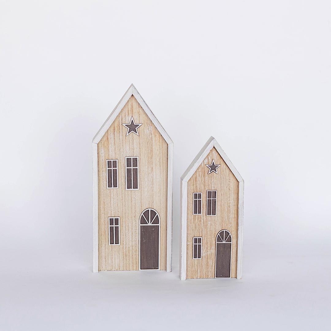 Wooden house, set of 2