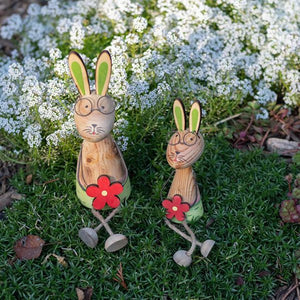 Wooden Sitting Rabbit, Set of 2