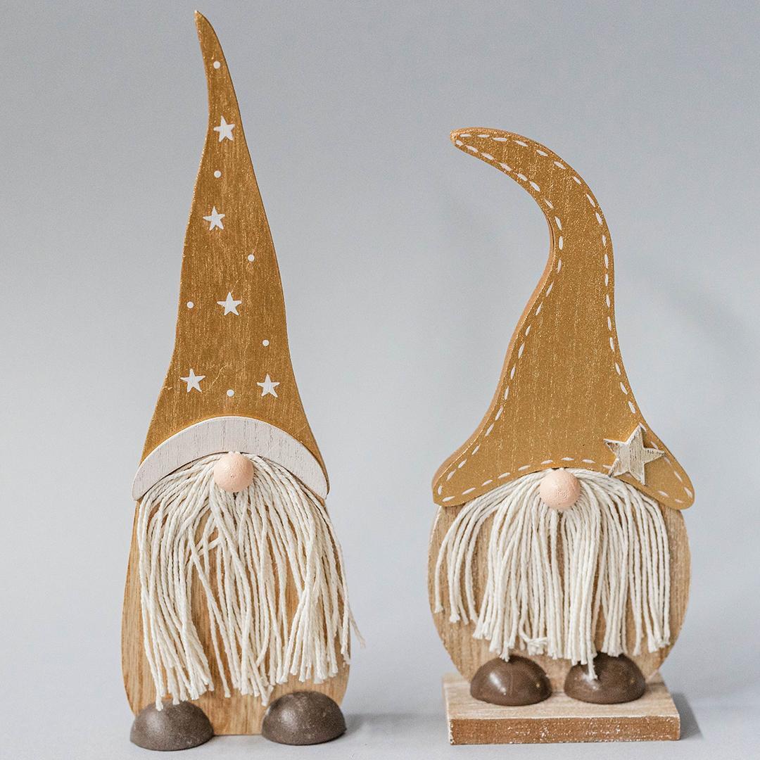 Wooden Santa, Set of 2