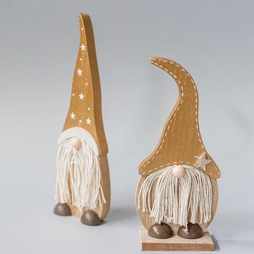 Wooden Santa, Set of 2