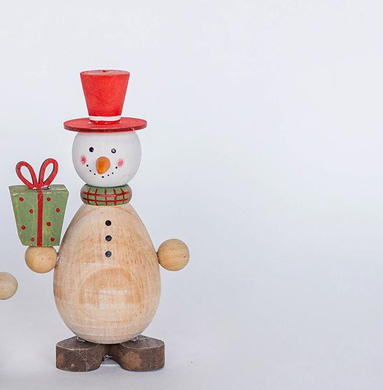 Snowmen is holding a gift box, SET OF 2