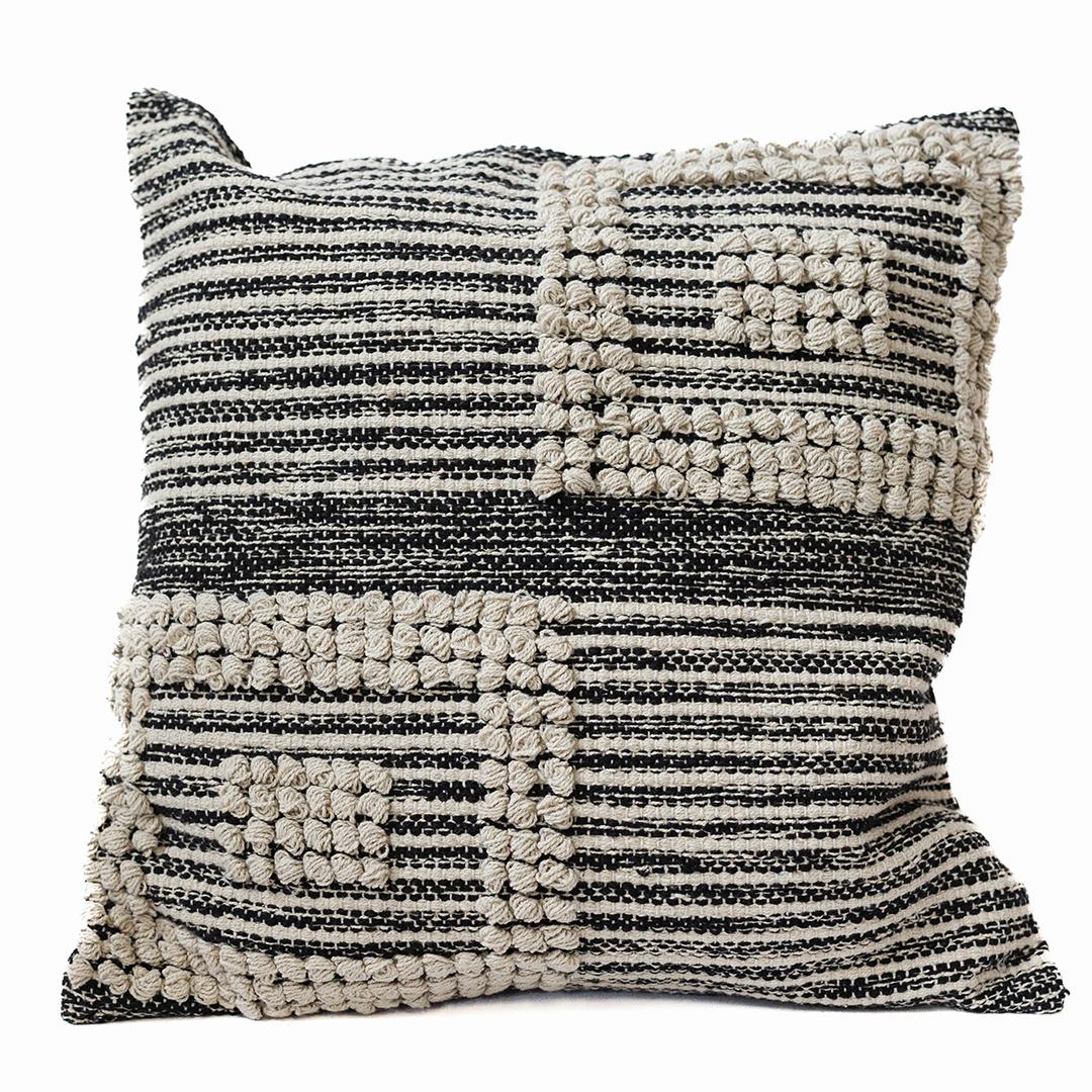 Cotton Woven Cushion Cover with Geometric Pattern