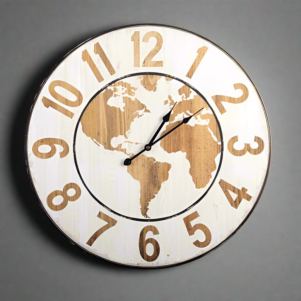 Wall Clock, World Map