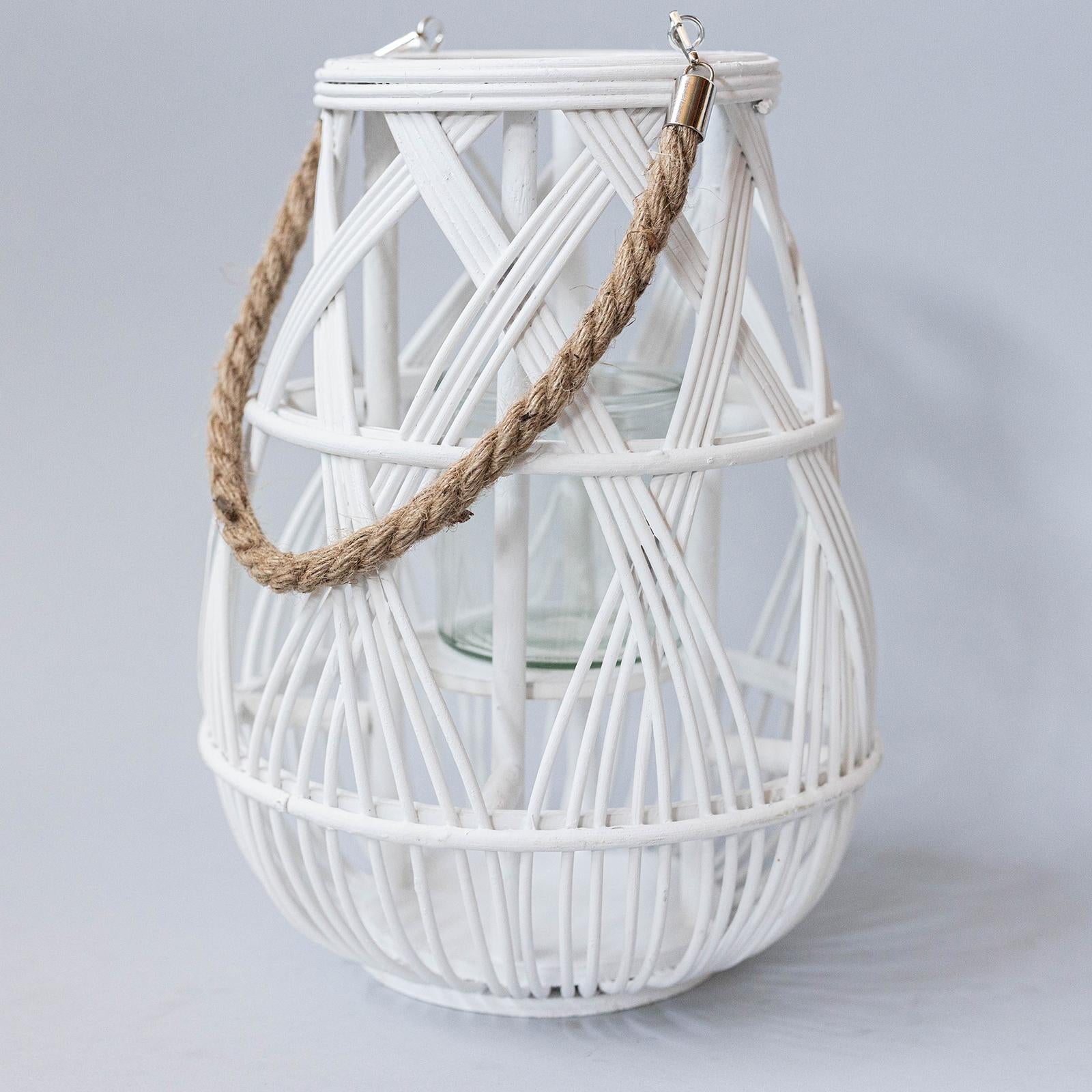 White Woven Lantern