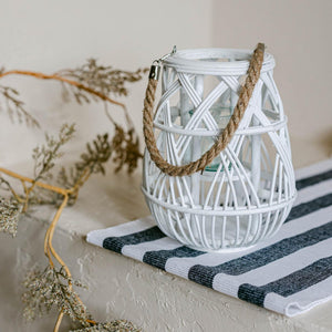 White Woven Lantern