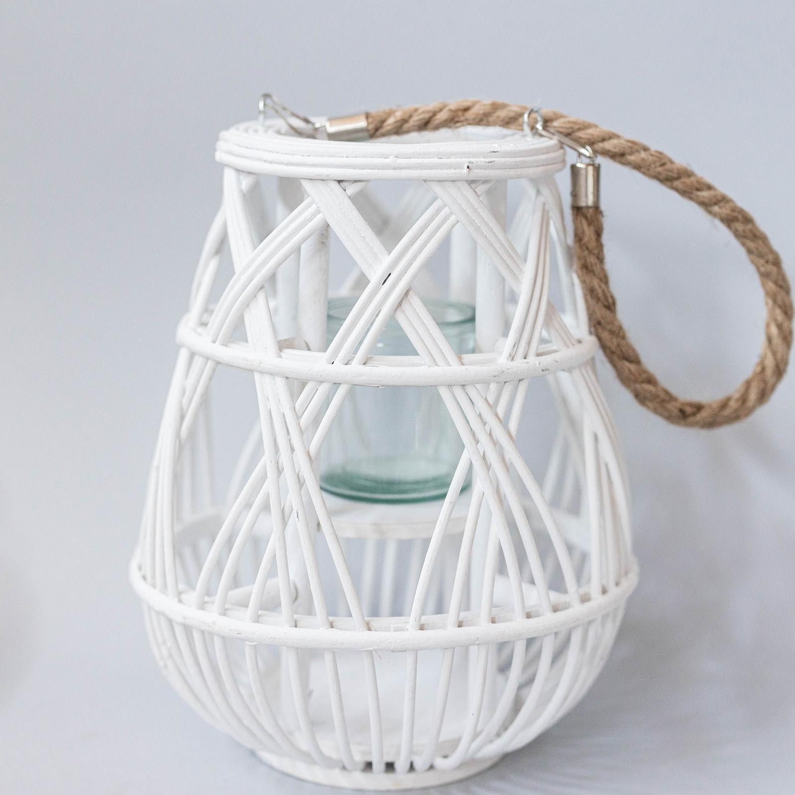 White Woven Lantern