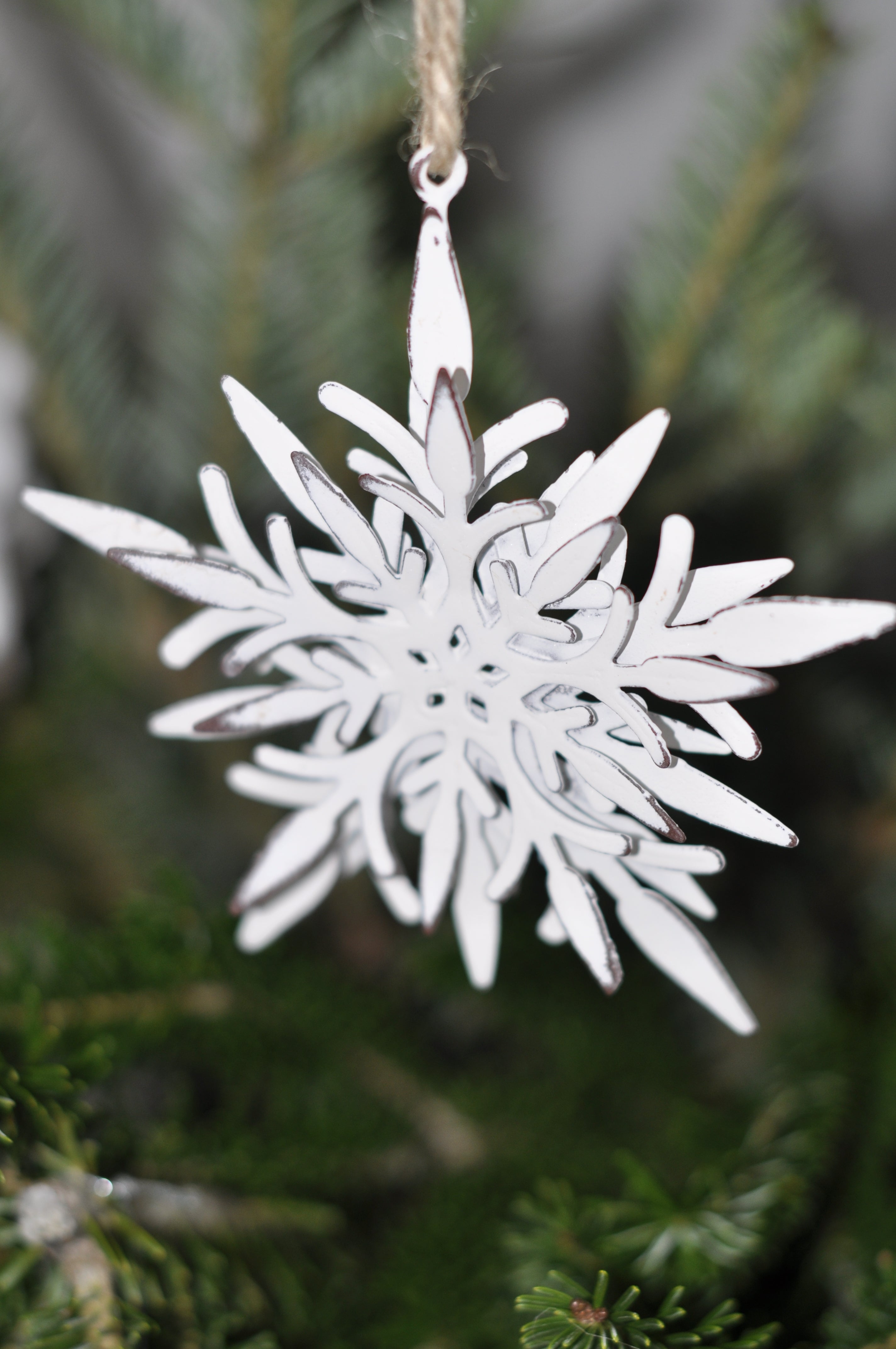 White Snow flake ornament 