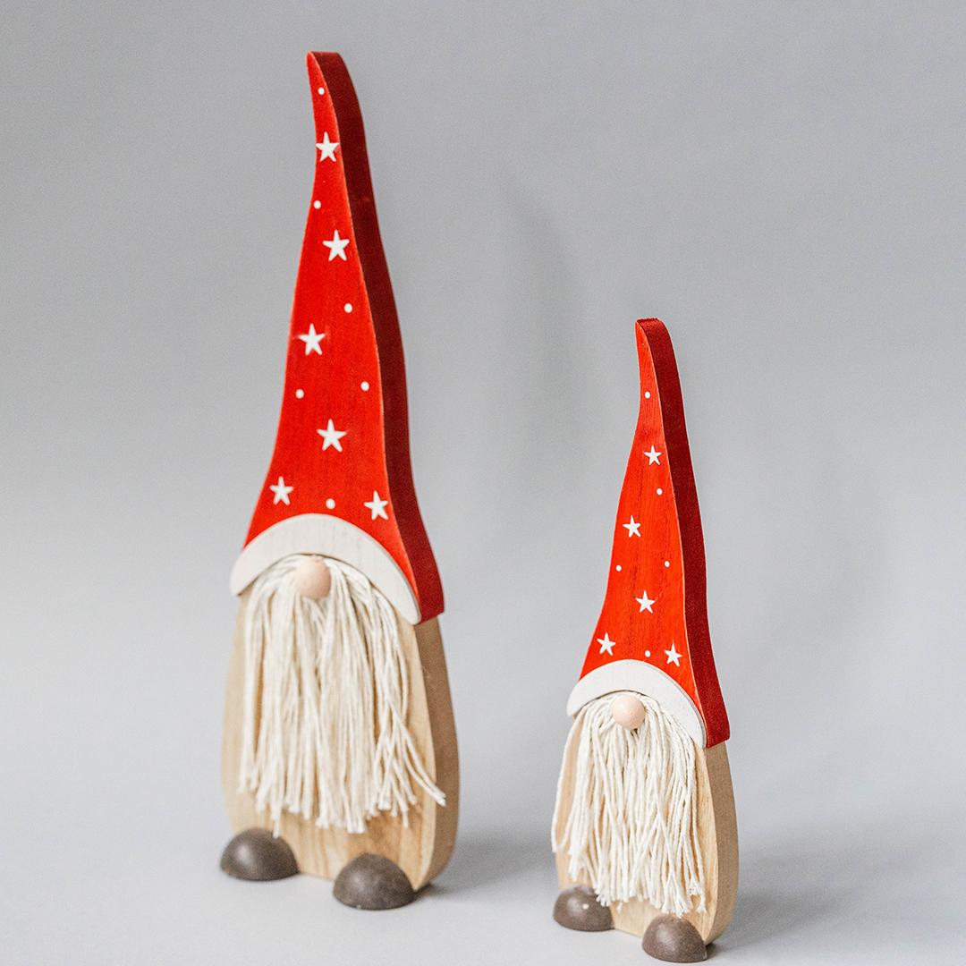 Wooden Santa, Set of 2