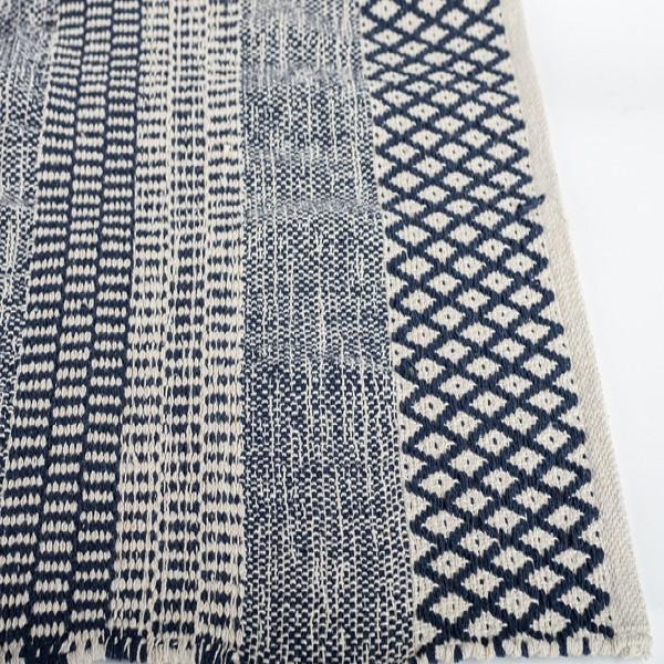 Cotton Woven Rug, Navy