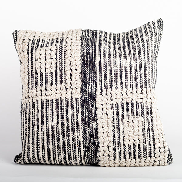 Cotton Woven Cushion Cover with Geometric Pattern