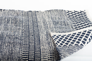 Cotton Woven Rug, Navy