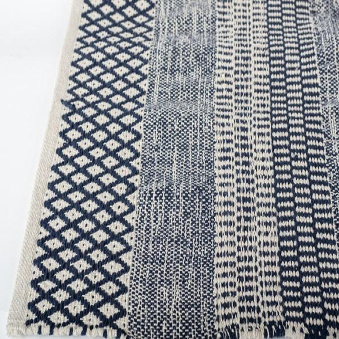 Cotton Woven Rug, Navy