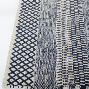 Cotton Woven Rug, Navy