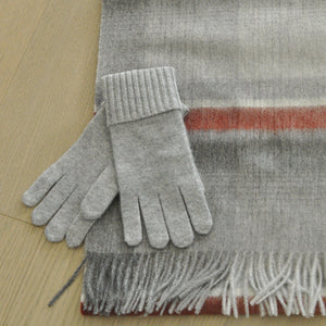 cashmere men grey gloves