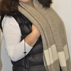  chocolate wool twill weave scarf 