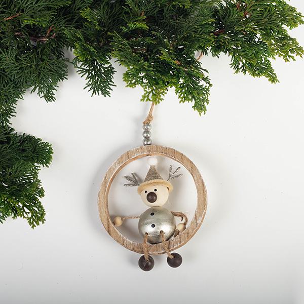 Wooden Christmas Ring Hangers, Set of 4