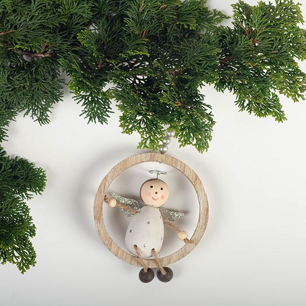 Wooden Christmas Ring Hangers, Set of 4