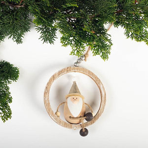 Wooden Christmas Ring Hangers, Set of 4