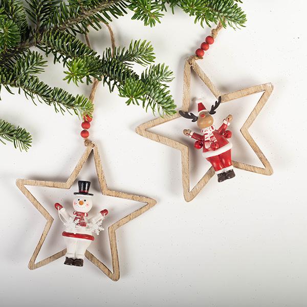 Wooden Christmas Hangers, Set of 2