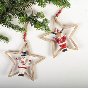 Wooden Christmas Hangers, Set of 2