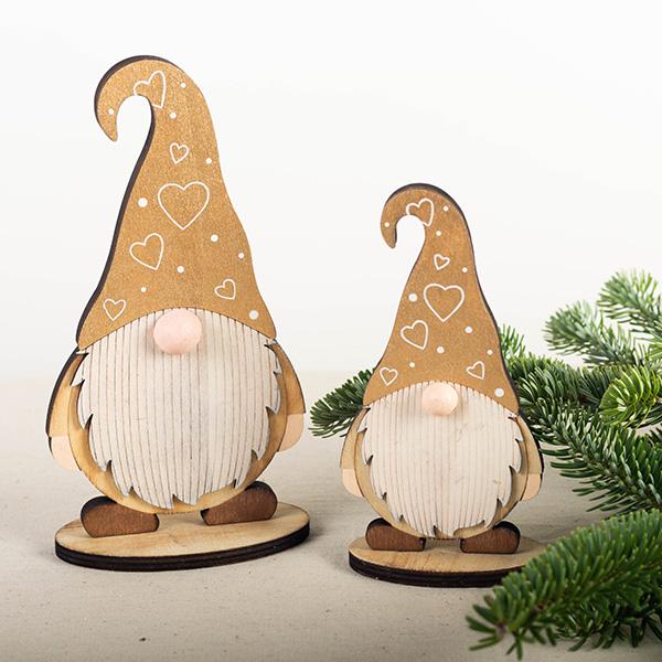 Wooden Santa, Set of 2