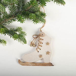 Wooden Ice Skates Hanging Ornament