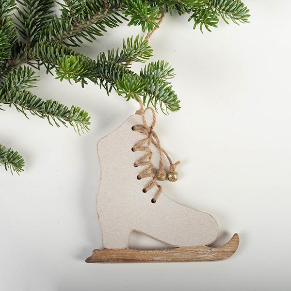 Wooden Ice Skates Hanging Ornament