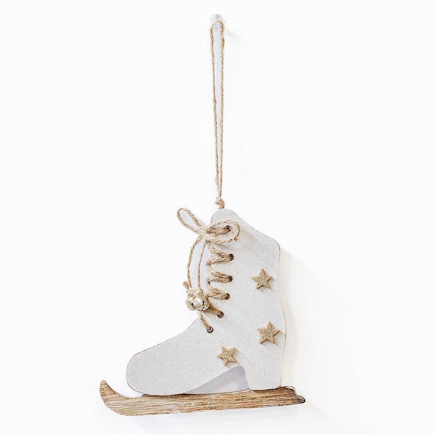 Wooden Ice Skates Hanging Ornament