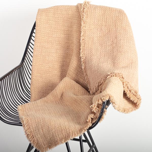 Cotton Throw Blanket with Fringe