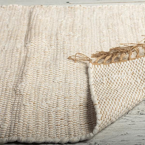 Jute and Cotton Rug With Fringe, Small