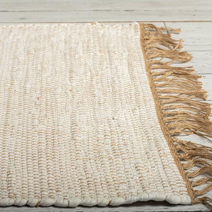 Jute and Cotton Rug With Fringe, Small