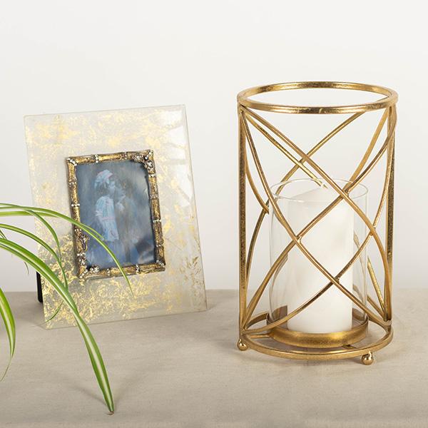 Gold Metal Table Top Candle Holder