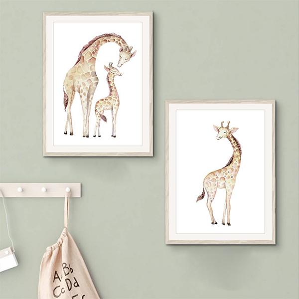 Little Giraffes Family, Nursery Wall Art