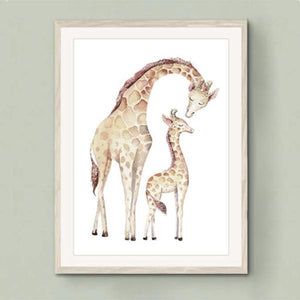 Little Giraffes Family, Nursery Wall Art