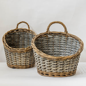 Round Willow Baskets, Set of 2