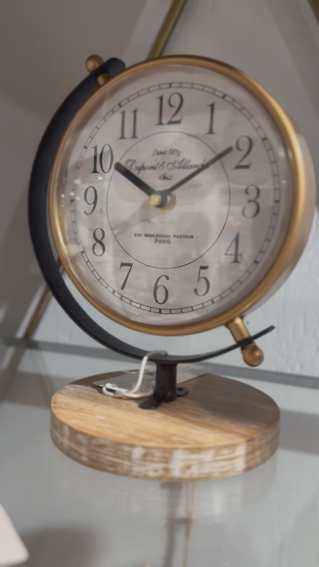 Spinning Wooden table clock