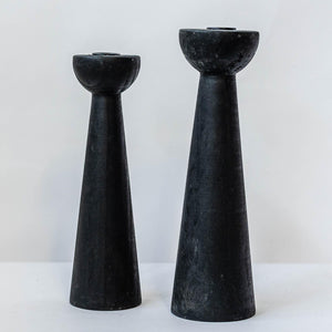 Black Wooden Candle Holder